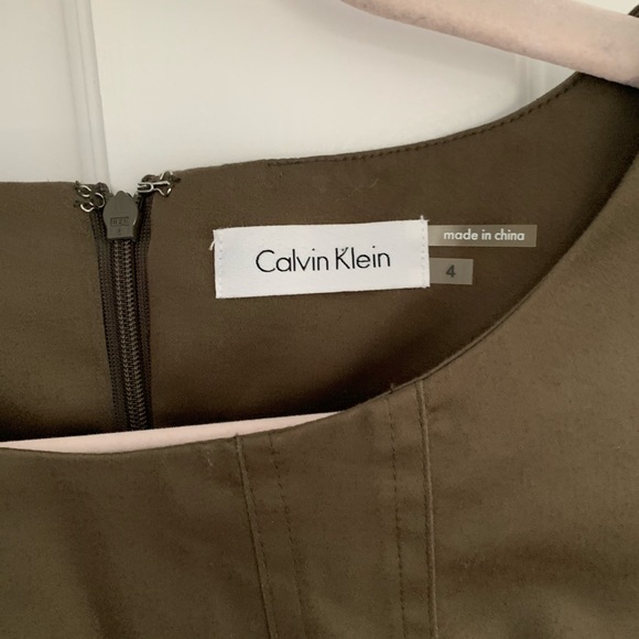 Army Green Calvin Klein Dress size 4 with pockets - Picture 2 of 5